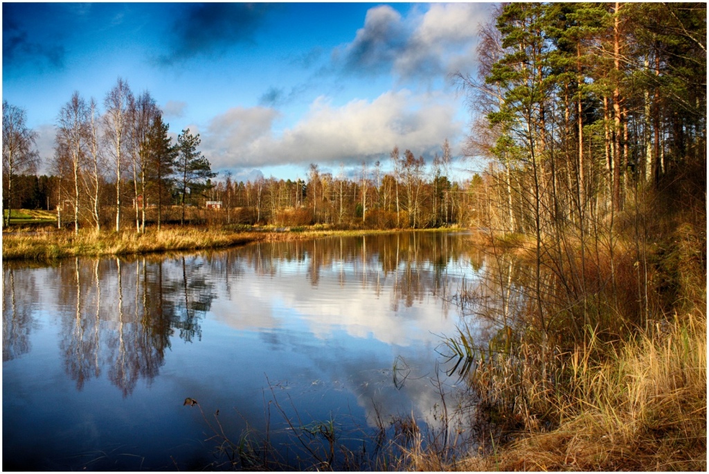 Syysmaisemaa joelta.